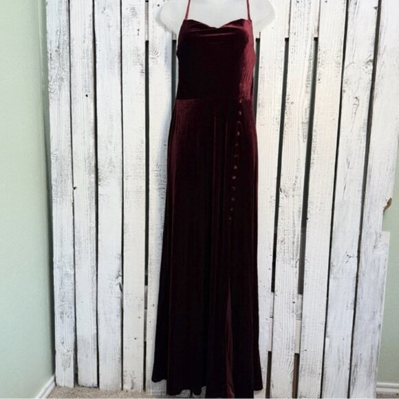 VTG Revelry Velvet Formal Dress Size 4 Maxi Red Goth Glam Y2K Vamp Whimsigoth - Picture 2 of 13